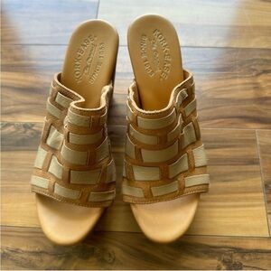 Kork-ease woven leather open toe mule clog 7